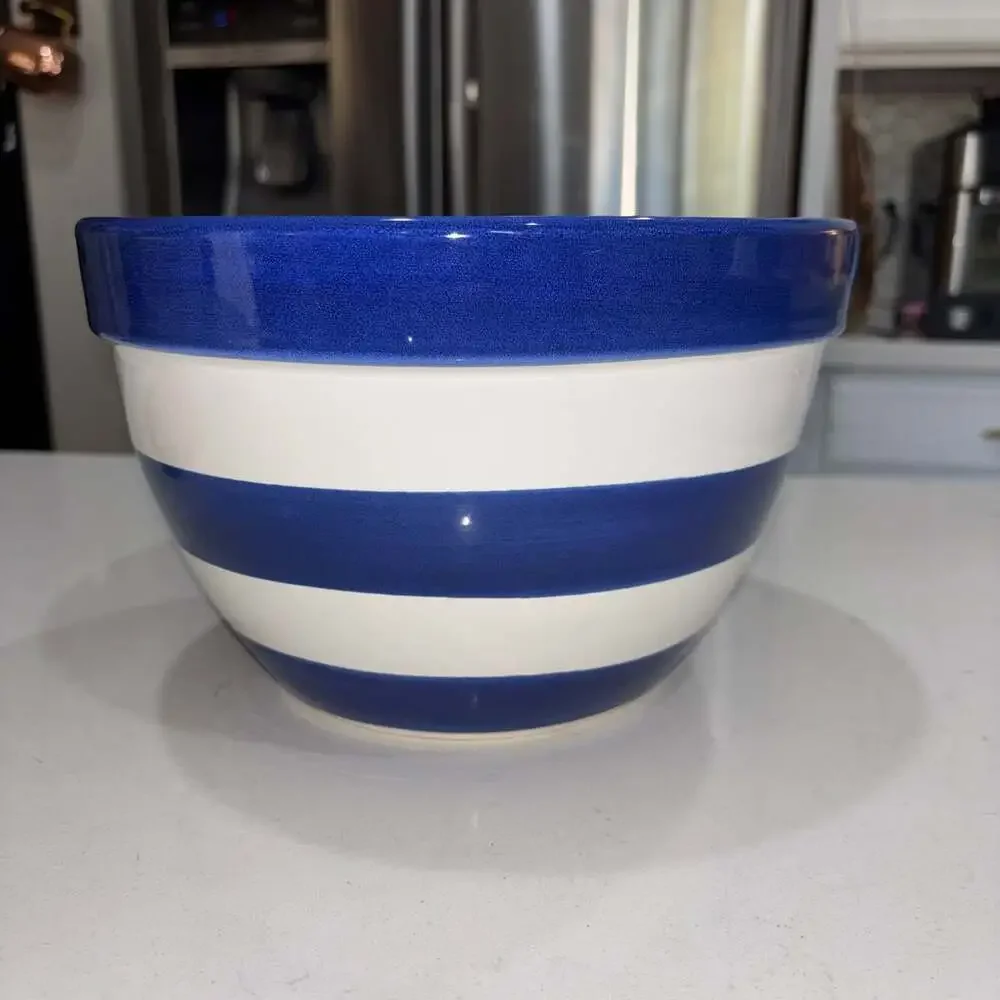 Vintage Dansk Blue and White Striped Nesting Mixing Bowl Set, 3-Piece